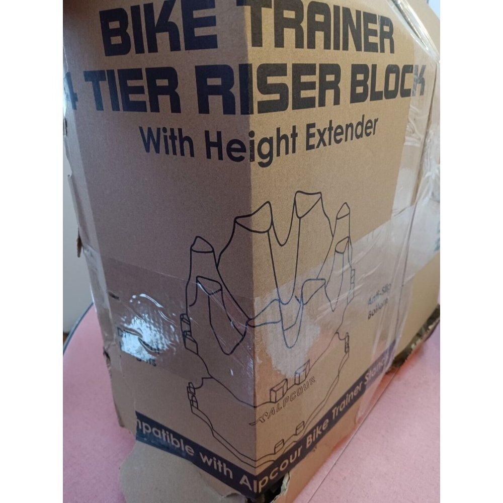 Alpcour Bike Trainer 4 Tier Riser Block with height extender brand new in box